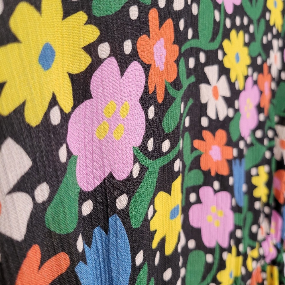 FRESHA LONDON Anita Dress size Small black floral mini casual ruffle‎ coquette - Picture 2 of 10